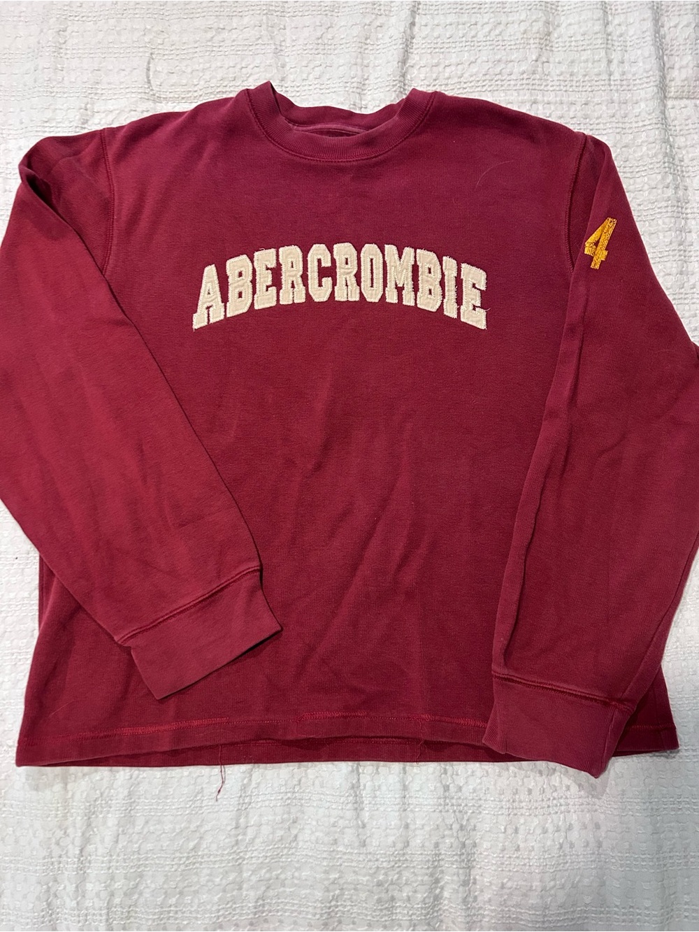 Vintage Abercrombie & Fitch Burgundy Logo Crewneck Sweatshirt
